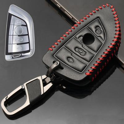 Étui Housse Porte-clés de Voiture en Cuir PU 4 Boutons Pour 2017 BMW X5 X5M F15 X6M X6 F16