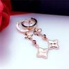 Exquisite Russian 585 Purple Gold Shiny Laser Bead Ear Buckle Fashionable Rose Gold-Plated Fashionable Small Flower Ear Buckle