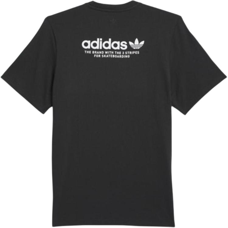 adidas T-shirt Originali a Maniche Corte Girocollo con Logo Unisex Nera JW0038