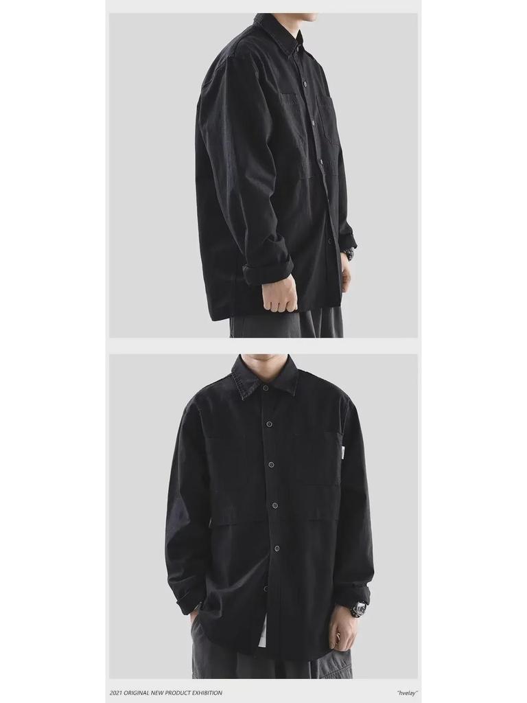 Trendy Harajuku Style Long-Sleeve Japanese Retro Shirt for Boys