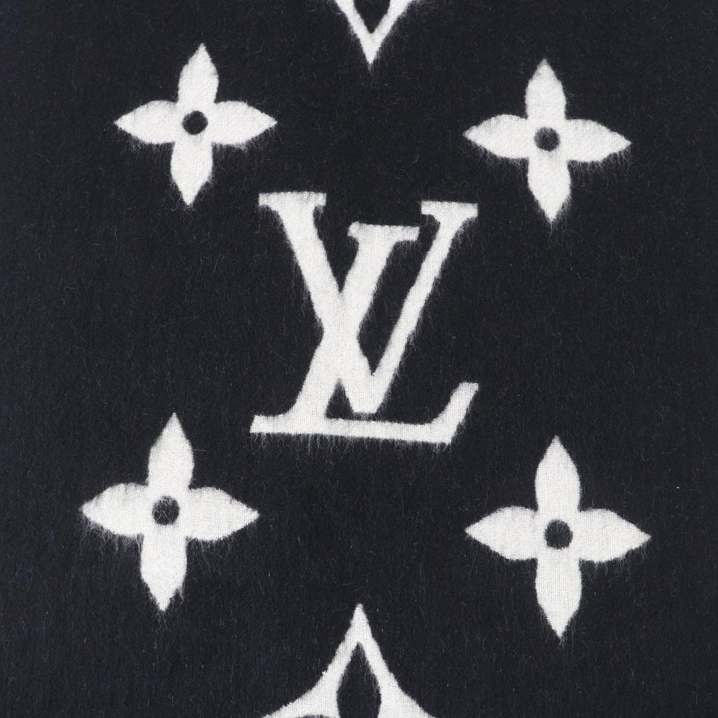 Very Good LOUIS VUITTON Scarf Muffler Cold Reykjavik Mink fur with fringe cashmere Women M74353 Used
