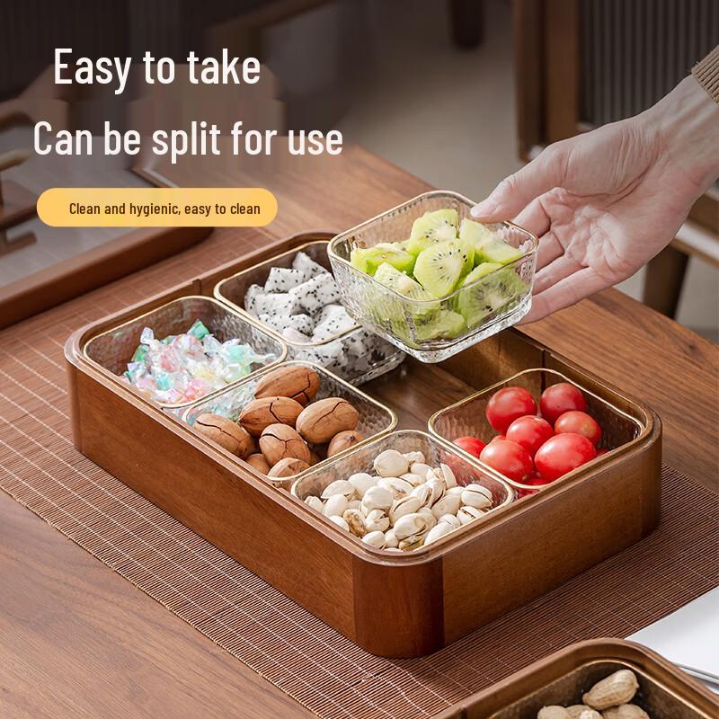 Naijiang Wooden Multi-Compartment Snack Plate