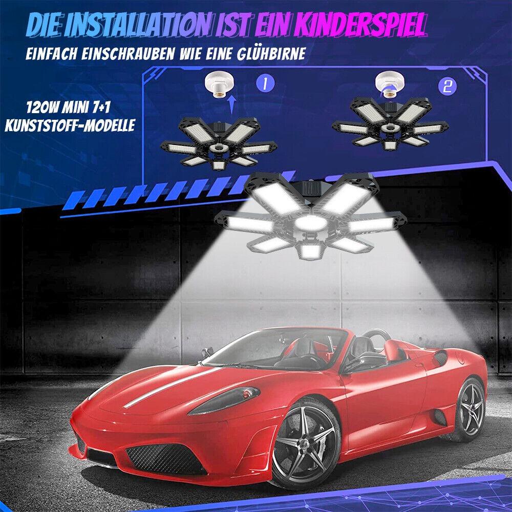 120W LED Garage Light E26/E27 Super Bright Garage Lighting With Adjustable Panels Deformable Bulb Ceiling Light for Work