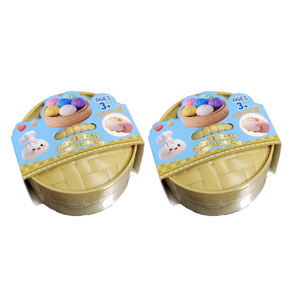 Colorful Stress Relief Balls In Dumpling Squishies Shape Reusable Low Elasticity Toys For Decompression Plastic Stress Balls