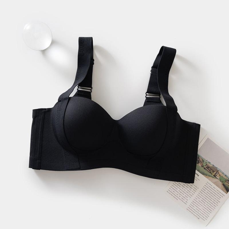 Women's Seamless Wireless Push Up Bra Anti Sagging Lift Side Support Wide Strap Comfort Half Cup Bra