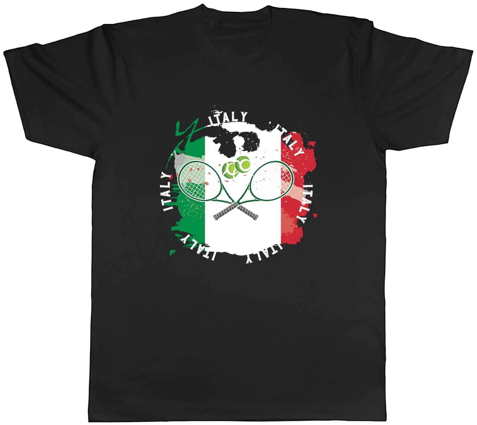 Tennis Sports With Italy Flag Mens Unisex T-Shirt Tee Gift XS