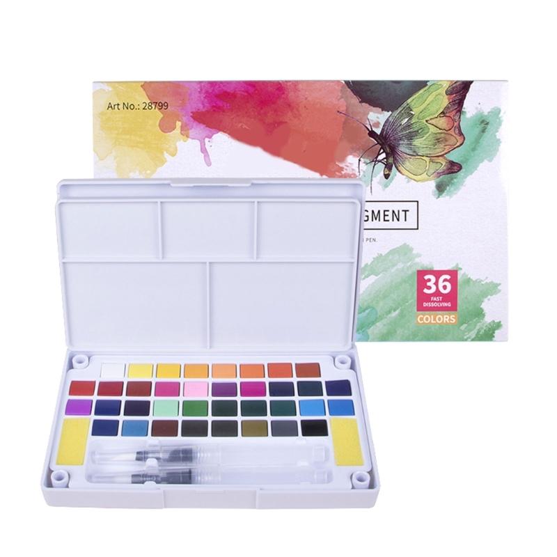 12/18/24/36/48 Colors Travel Water Color Kits Watercolor Paint Set Solid Watercolor Painting Pigment Drawing Supplies