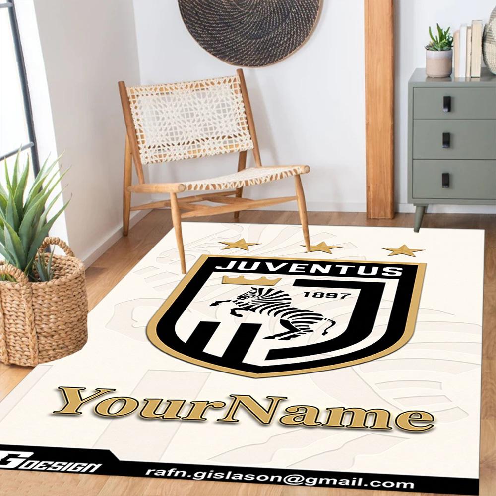 Juventus Personalized Name Carpet Suitable for Living Rooms Entryway Dormitory Decorate Room Antislip Carpet Decorate Offices Best for Christmas