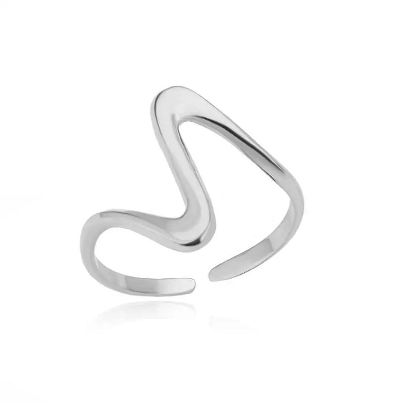 New stainless steel love geometric ring women's opening adjustable jewelry daily wear