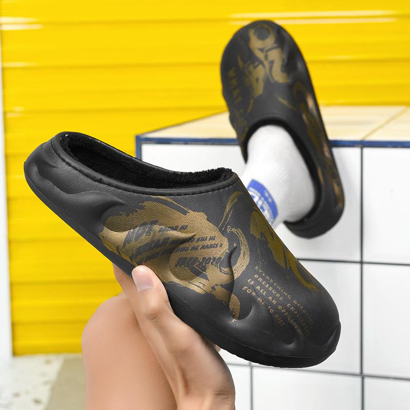 Pantoufles d'hiver en coton légères et chaudes pour couple, chaussures décontractées en coton pour la maison, grande taille