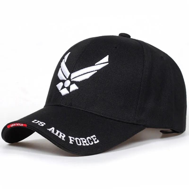 Usa Air Force Baseball Cap With Embroidered Brim For Outdoor Sun Protection чёрный