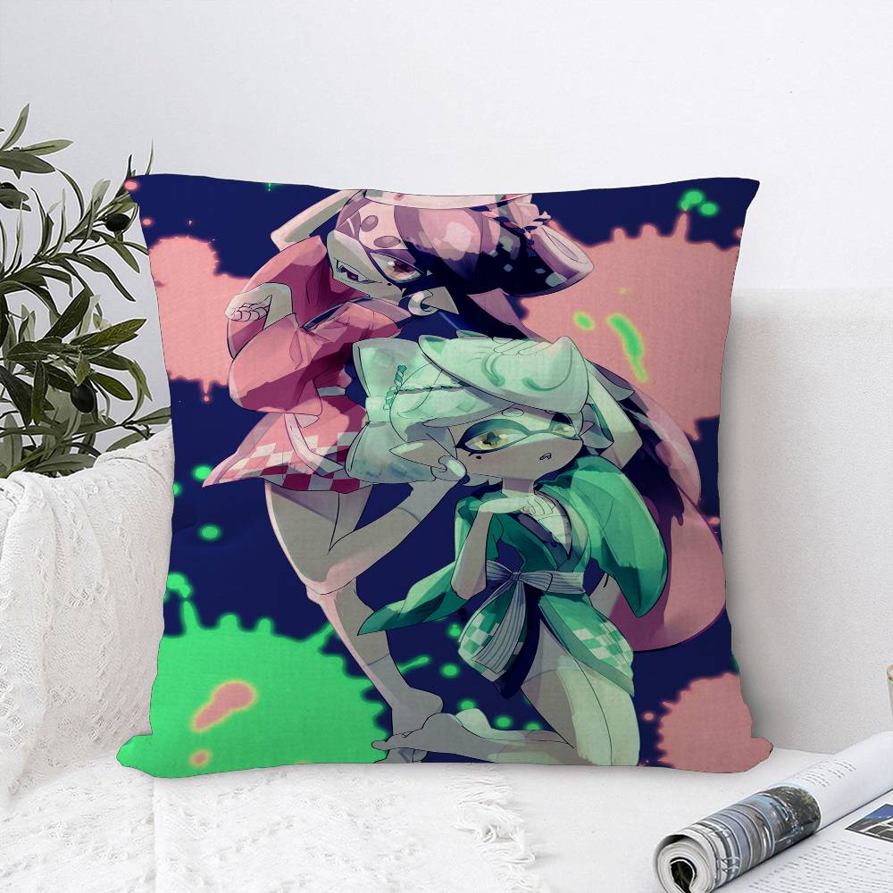 

Игра S-Splatoon 3 Персонализированная картинка текст домашние декоративные подушки Бытовые подарки 45x45см 12x12Inch