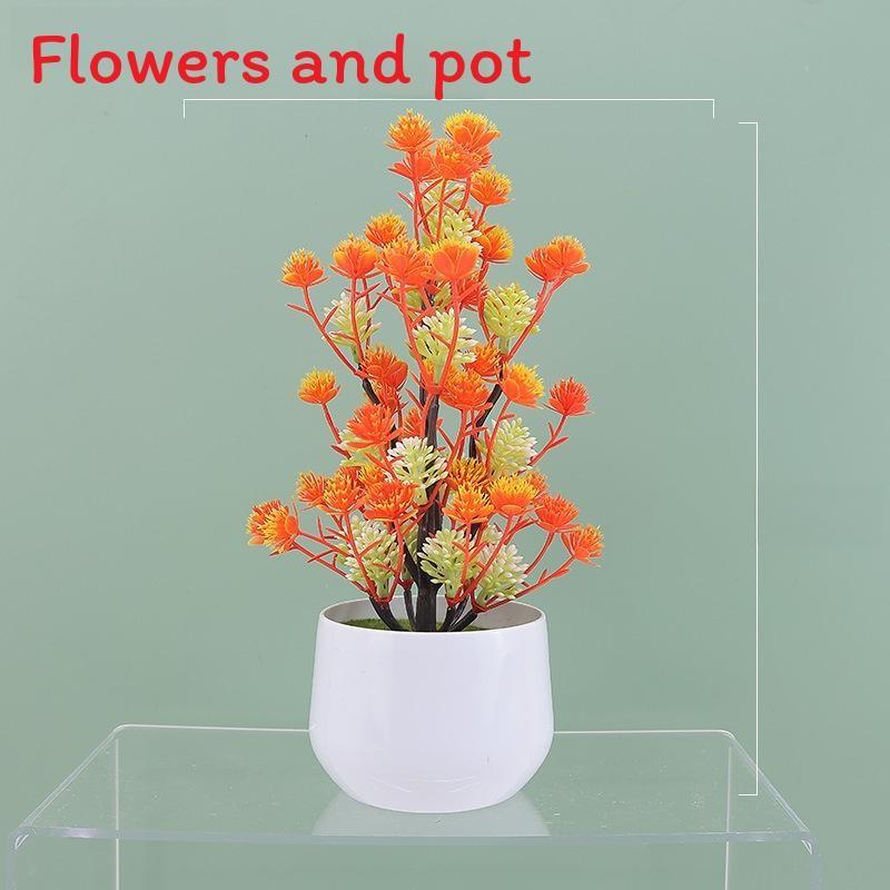 Camellia Multicolor Simulation Japomica Artificial Flower Green Plant Bonsai