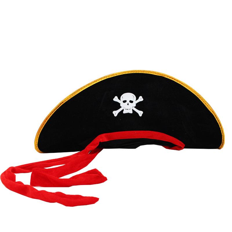 Chapeau de Capitaine Pirate Tête de Mort - Accessoire de Cosplay Mascarade d'Halloween