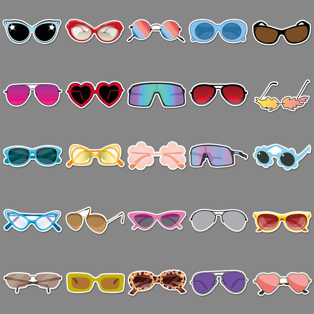 50 Sunglasses Graffiti Stickers Personalized Creative Summer Small Fresh Decorative Mobile Phone Case Water Cup Skateboard Stickers