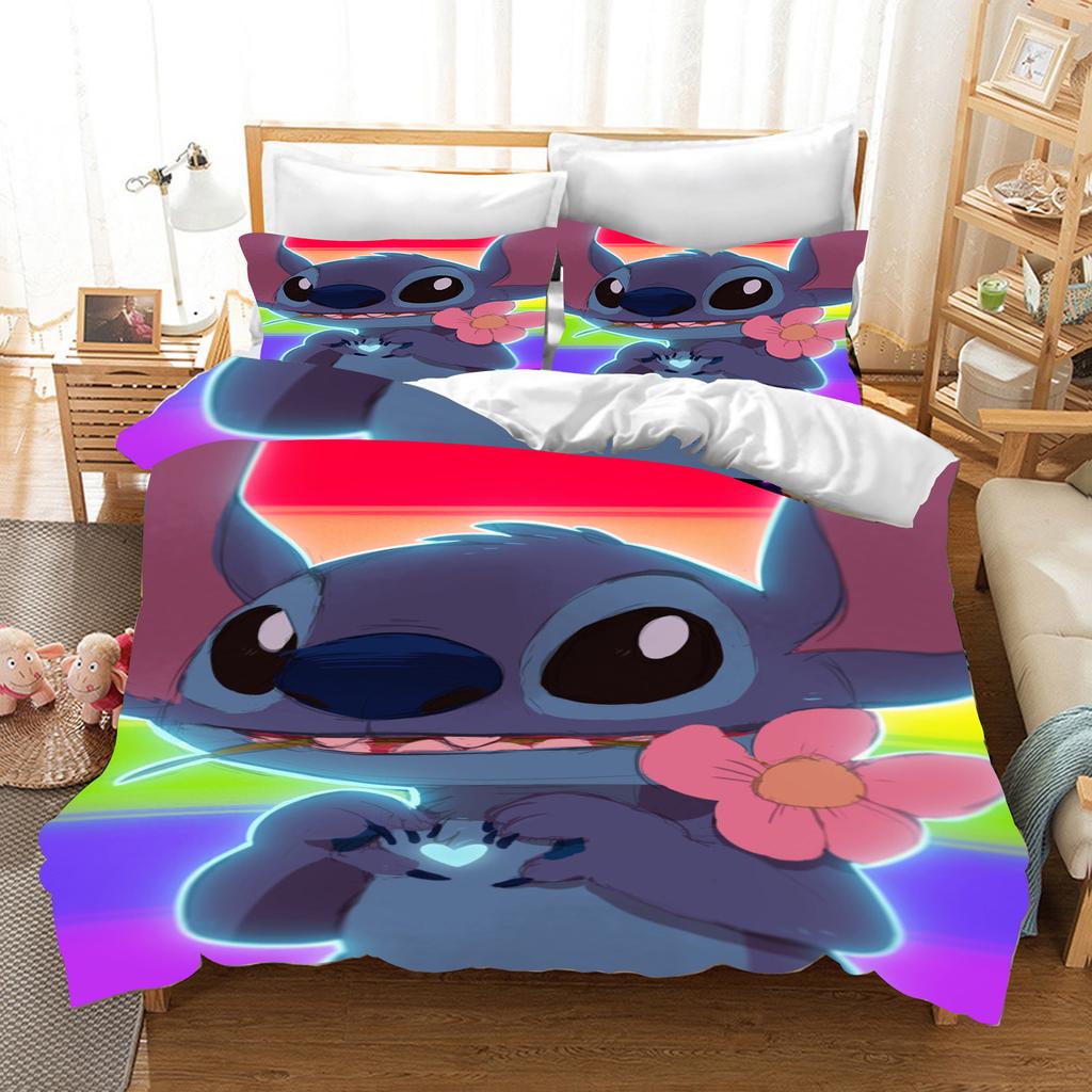 Stitch 100% Polyester Domácí dekorace 3dílná 1 Povlak na přikrývku Jednodílná sada povlečení Comforte Vynikající dárek k narozeninám
