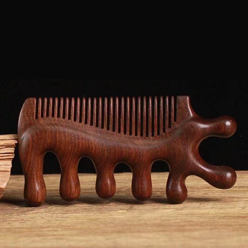3 In 1 Meridian Massage Comb Sandalwood Comb Meridian Anti-Static Styling Comb Blood Circulation Massage Tool Gua Sha Tools
