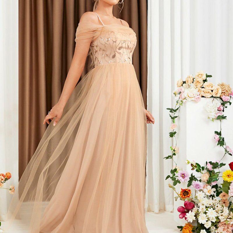 Long sleeve V-neck Sexy Long Sequined Banquet Wedding Wedding Birthday Evening dress Bridesmaid Dress Party Dress