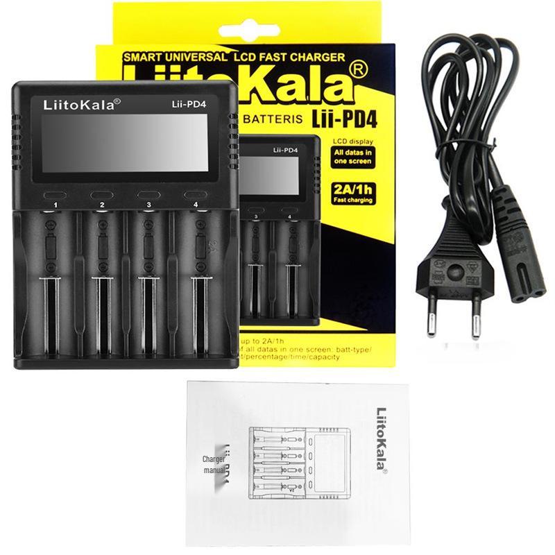 Dual-Slot Charger for 18650/26650 Lithium, AA/AAA Ni-MH, & 3.2V LiFePO4 Batteries