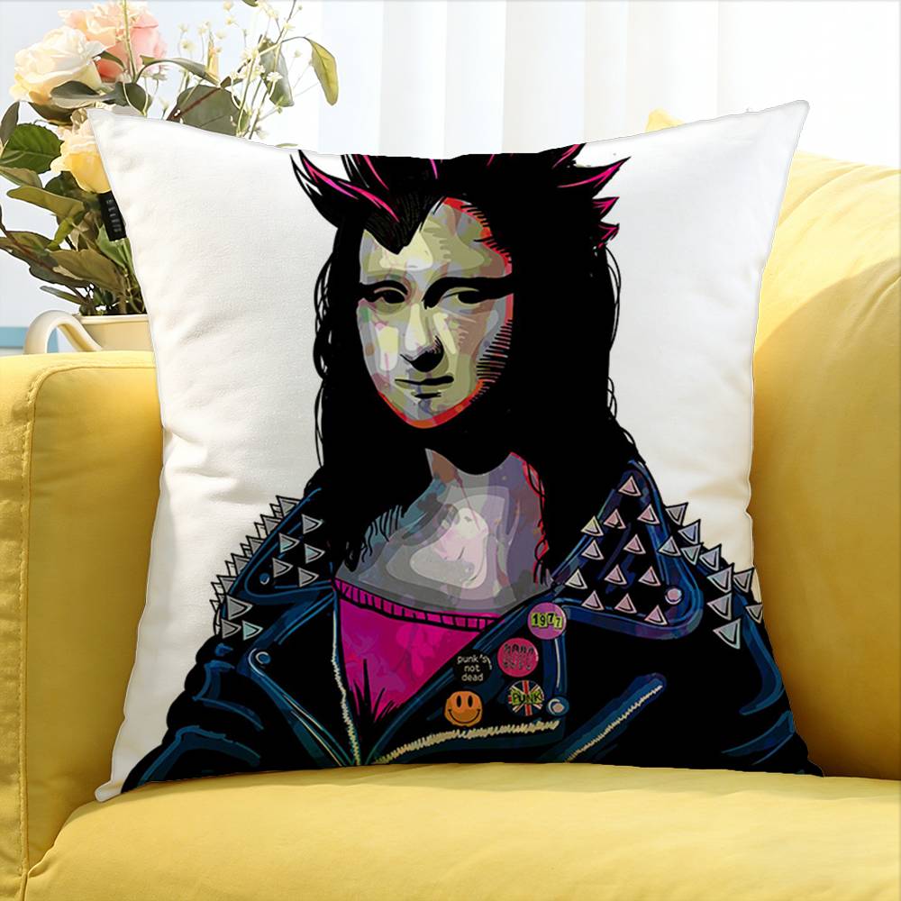 Mona Lisa Funny Meme World Various Sizes Square Pillow Case For Car Home Bedchamber Decor