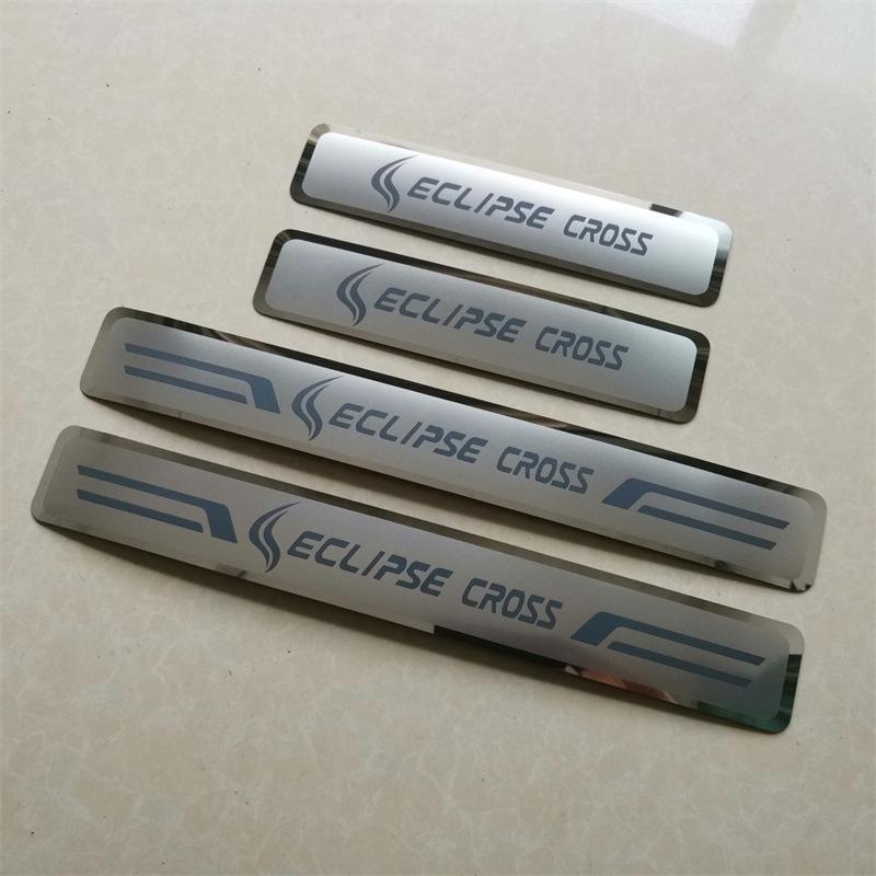 For Mitsubishi Eclipse Cross Car Door Protector Scuff Plate Exterior Accessories Step Protect Moldings Chrome Pads Edge