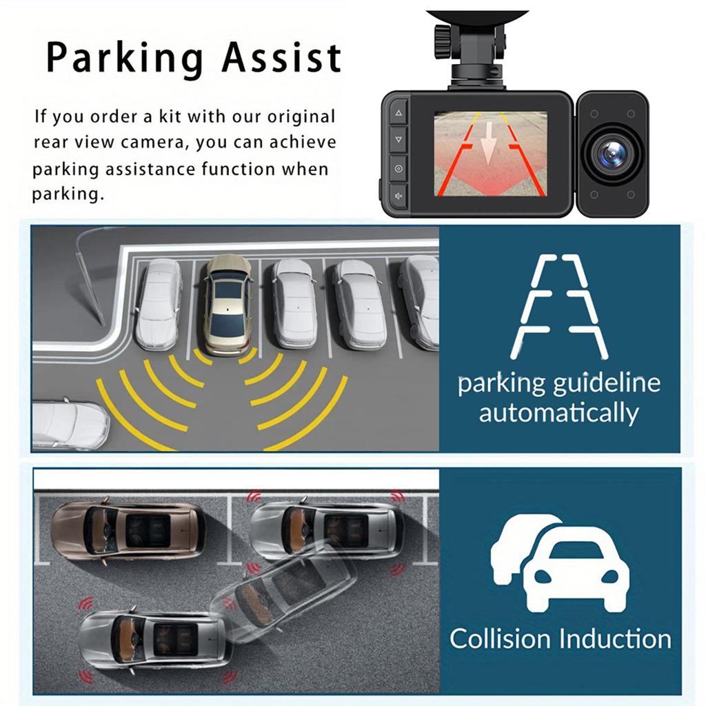 WIFI Car Recorder Front and Rear Inside 3 Channel for Cars 1080P 3 Ways with Night Vision G-sensor