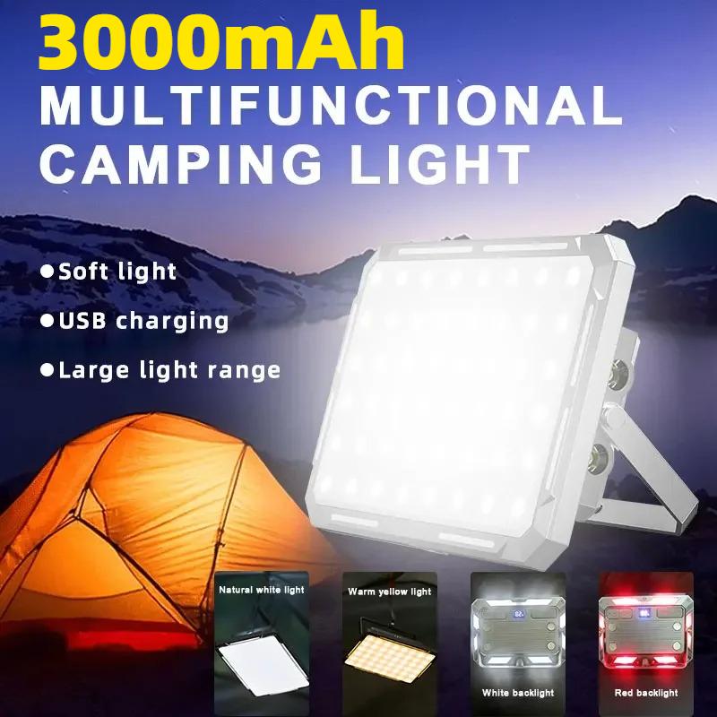 Portable LED Camping Tent Light Rechargeable Searchlight High Power Outdoor Emergency Lighting Waterproof Hanging Night Lamp