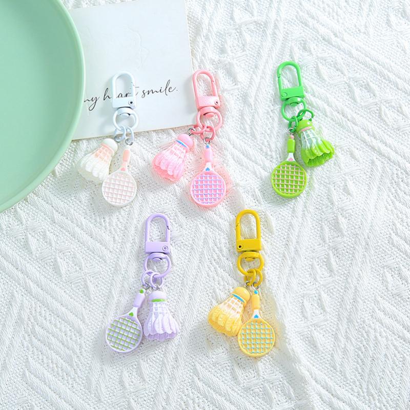 1Pcs Personality Sporty Style Key Ring Simulation Badminton Racket Keychain For Women Men Bag Pendant Souvenir Jewelry Gift