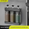 Punch-Free Wall-Mount Soap Dispenser for Shampoo & Shower Gel, Manual Press, Light Luxury Style