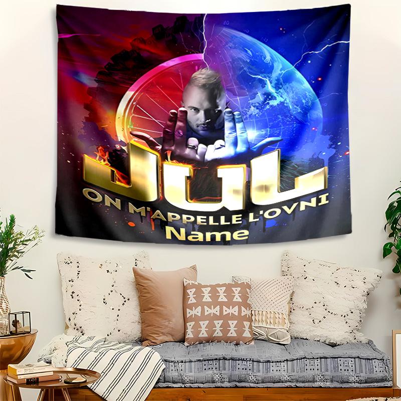 Personalized Jul rapper Background Tapestry,Custom Name Birthday Party,Multifunctional Wall Decoration for Home Decor,Various Occasions