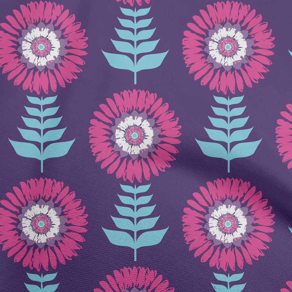 oneOone Cotton Flex Forest Green Fabric Asian Block Floral Sewing Material Print Fabric By The Yard 40 Inch