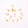 20 100 pcs PVD Never Fade Stainless Steel Earrings Settings With Earring Backs 4 5 6 8 mm Cabochon Base For Diy Jewelry Making