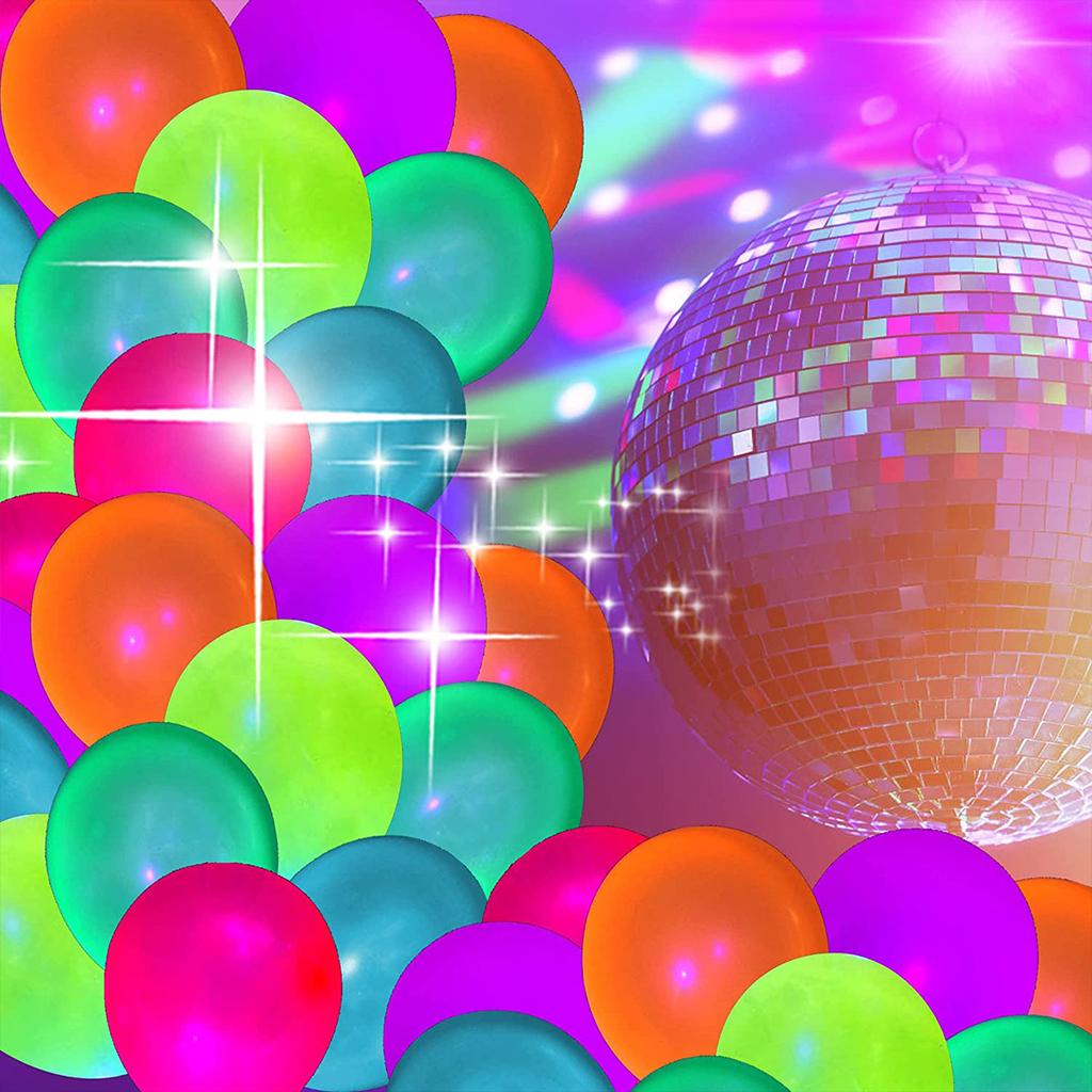 300Pcs Neon Glow Balloons Reusable Glow in the Dark Balloon 10 Inch Happy Birthday Party Wedding DIY Fluorescent Balloon Arch