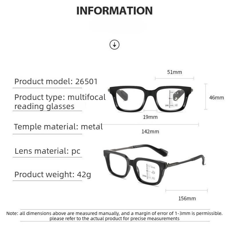 Trendy High Quality Multifocal Reading Glasses Men Women Fashionable Retro Progressvie Eyeglasses Cat Ey HD Far Sight Glasses