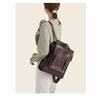 Leather Women's Bag Oil Wax Cowhide Backpack Women's Retro Versatile British College Wind Large Capacity Backpack