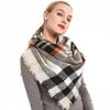 European American Style Faux Cashmere Plaid Triangle Shawl Scarf - Versatile Fashion Neck Warmer for Spring, Autumn, Winter