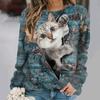 Mode süße Katze Sweatshirts Tier 3D Druck Hoodies Frauen Casual Langarm Y2k Hoodie übergroße Pullover Tops weibliche Kleidung