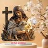 2D Flat Acrylic Lamb Hug Decoration, Indoor and Outdoor Decoration - No Battery/electricity Required, Free Day Decoration, Shop Decoration, Durable Ou