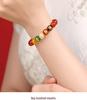 Natural Five-Color Agate God of Wealth Bracelet – Unisex Jewelry
