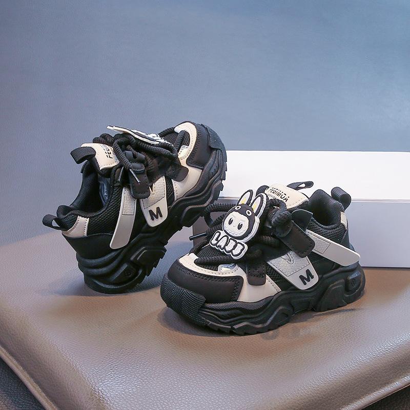 Girls Korean Style Sports Shoes Leather Waterproof Dad Shoes Children's Casual Running Shoes