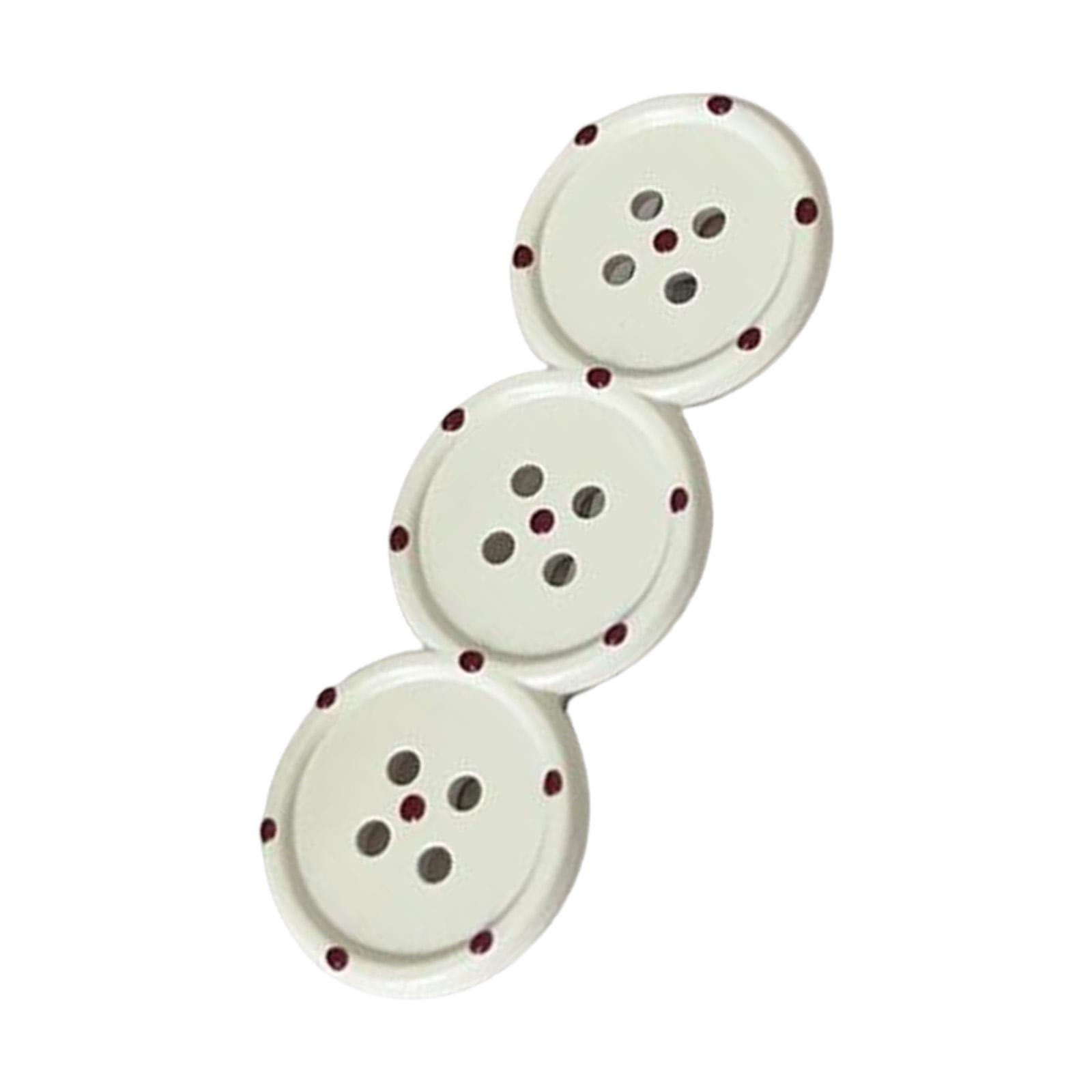 

Multipurpose Hair Accessories Triple Dots With Button Detail Strong Duckbills Clip Women Girls Party Daily Use белый