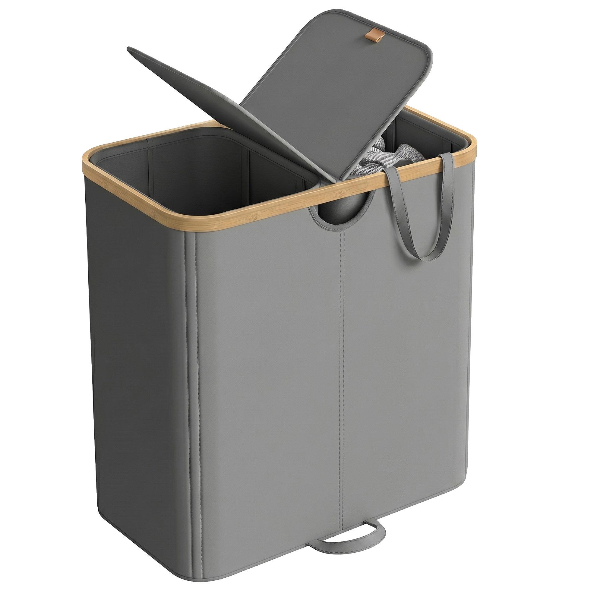 SONGMICS Laundry Basket with 2 Compartments
