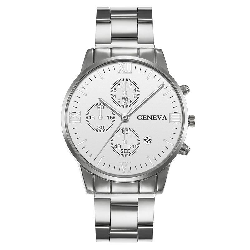 Men's Watch Fashion Three-eye Calendar Pattern Steel Belt Men's Watch Men's Watch Quartz Watch