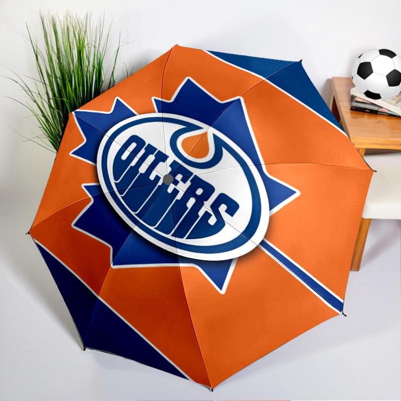 Energetic Oilers Team Spirit Umbrella 8-Frame for Travel, Camping, Casual Lightweight Portable Umbrella, Essential for Every Family Holidays Gift