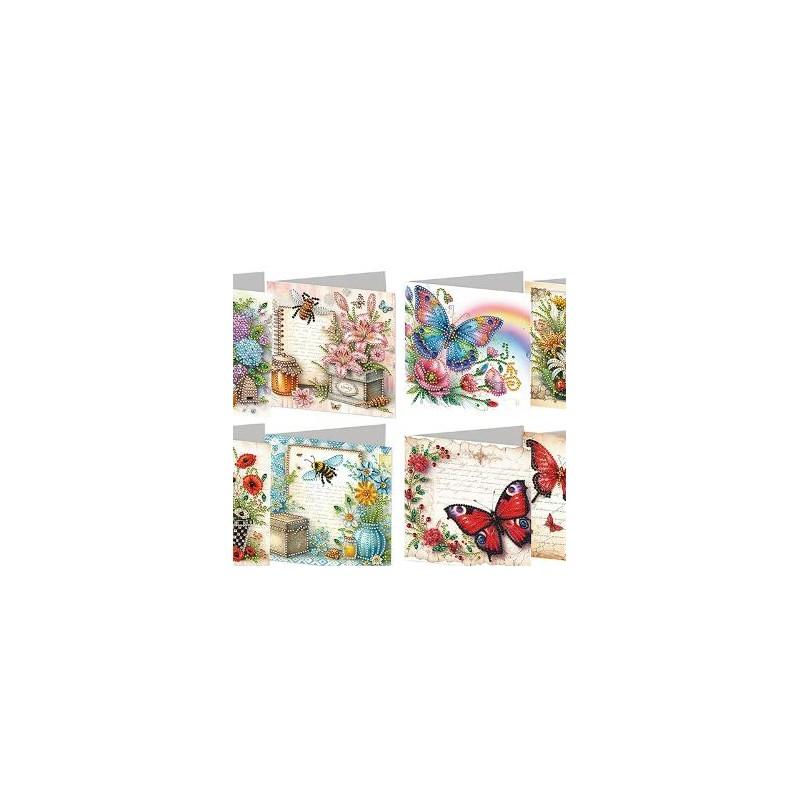 6Pcs DIY Crystal Painting Art Greeting Cards with Envelopes Diamond Art Handmade Cards for Beginner Adult Holiday Gifts