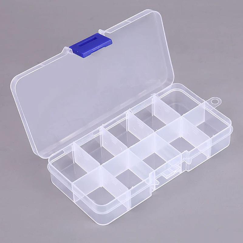1/5/10pcs Storage Box 10grids Detachable Compartment Organizers Transparent Plastic Storage Case Beads Diamond Container TMZ