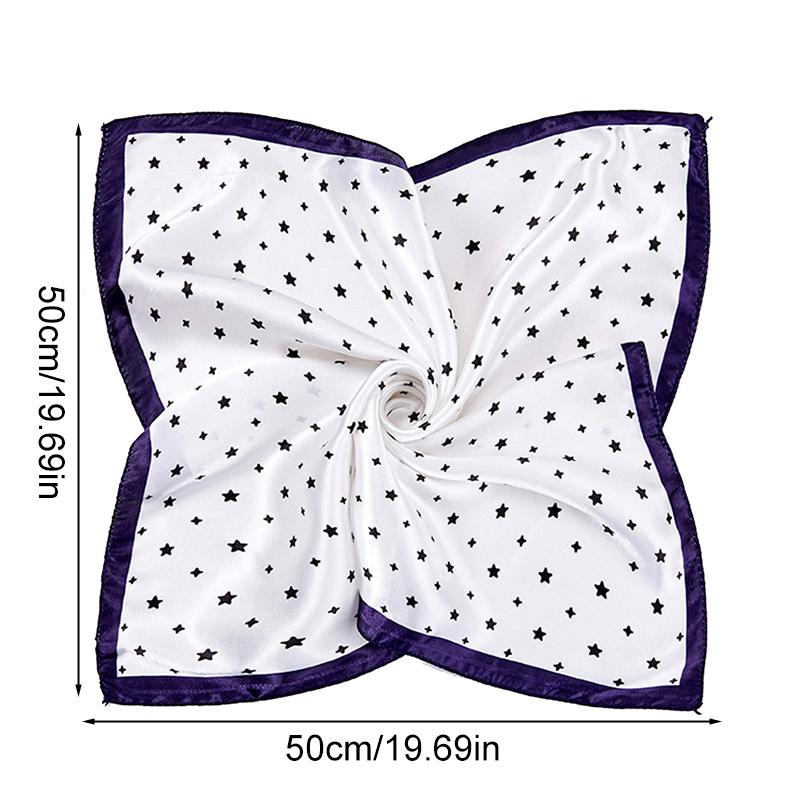 1 Peça Bandana Comissários de Bordo 50x50CM Moda Poliéster Elegante Lenços Quadrados Hijab Femininos
