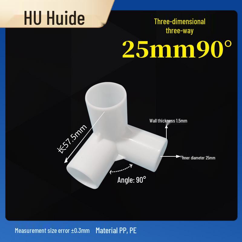 Three-Dimensional Plastic Right Angle Joint Connector for Tent and Studio Accessories