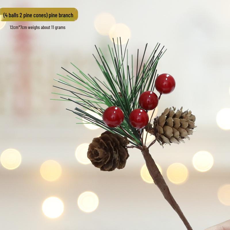 Künstliche Weihnachts-Kiefern- und Rattan-Girlande mit Tannenzapfen zum Aufhängen an der Wand