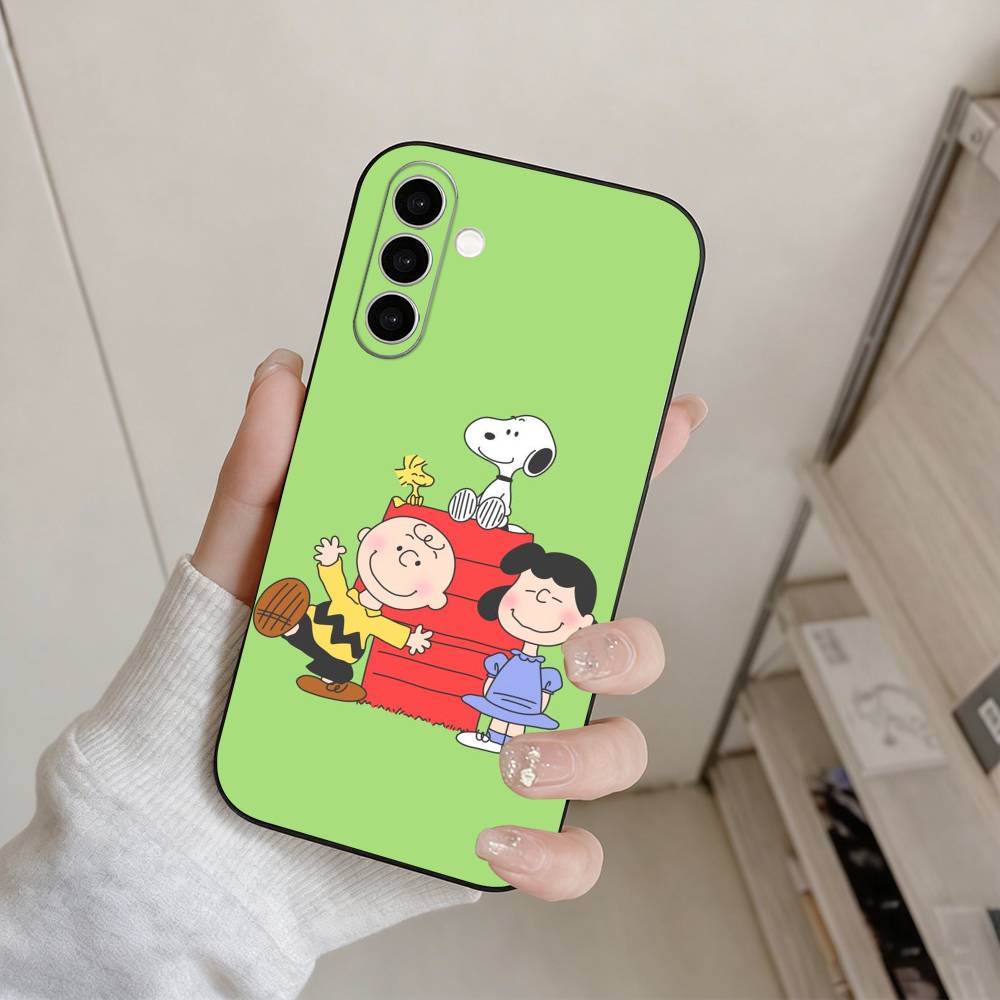 O-l Snoopy  Phone Case For Samsung Galaxy A73,A72,A71,A70,A53,A52,A51,Others Soft Black Cover